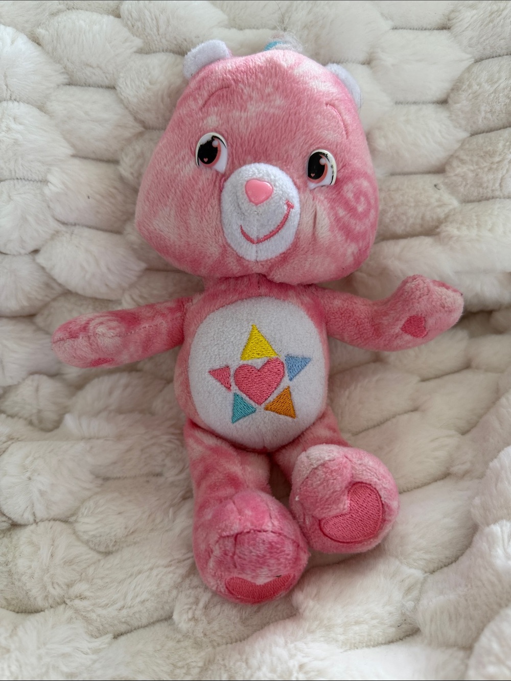 2007 Vintage Care Bears Special Edition Pink Tie-Dye True Heart Bear 8”
